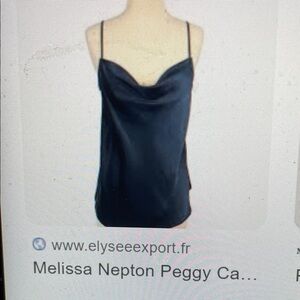 Melissa Nepton Mines orange Satin cowl neck sleeveless Top- nwt